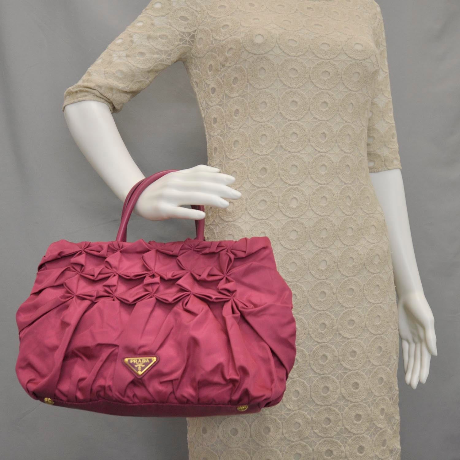 Prada Tessuto Nylon Origami Pleated Tote 2 of 9