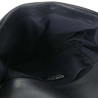 Chanel Lambskin Denim Tweed Medium Enchained Boy Flap Navy Blue 4 of 12