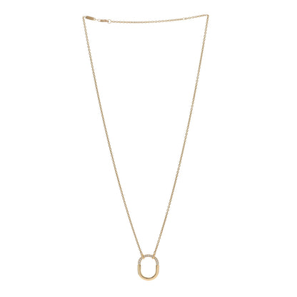 Tiffany 18K Yellow Gold Diamond Small Lock Pendant Necklace 3 of 5