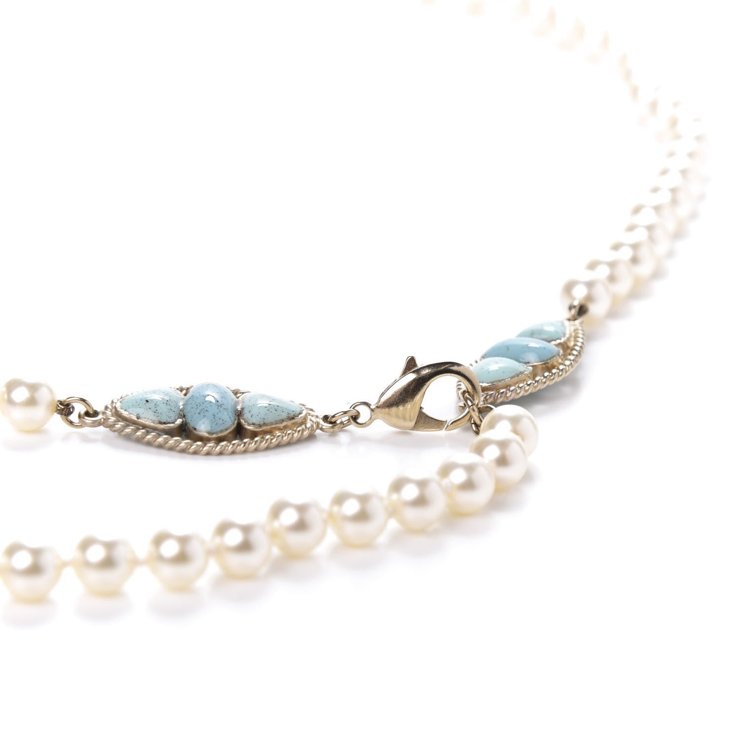 Chanel Pearl CC Belt Turquoise Burgundy 3 of 5