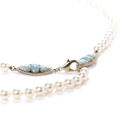 Chanel Pearl CC Belt Turquoise Burgundy 3 of 5