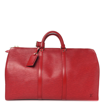 Louis Vuitton Epi Keepall 50 Castillan Red 1 of 11