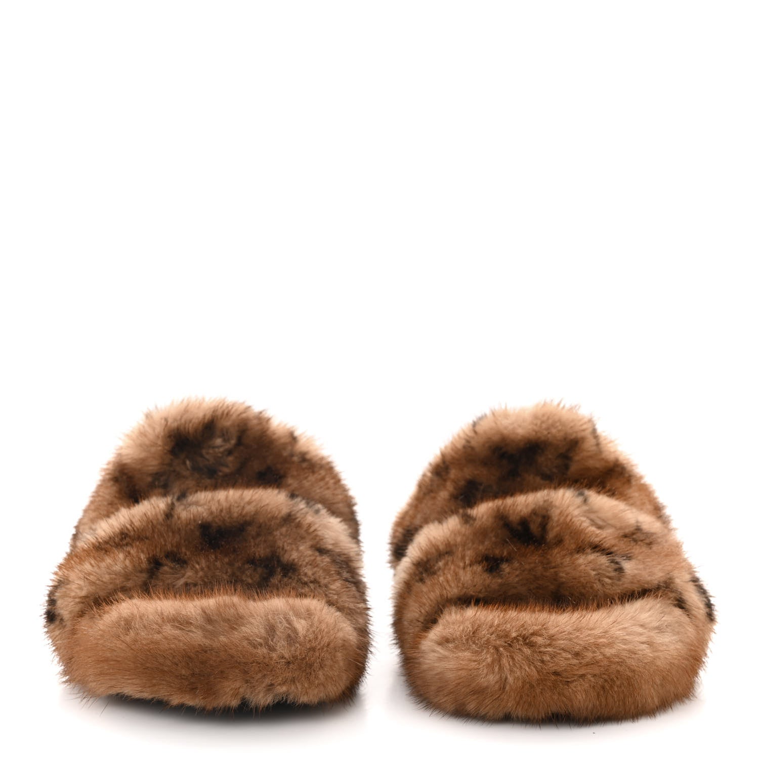 Louis Vuitton Mink Fur Bom Dia Slippers 36 Cognac 2 of 9