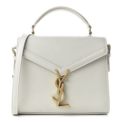 Saint Laurent Grain de Poudre Mini Classic Monogram Cassandra Top Handle Crema Soft Rouge Legion 1 of 9