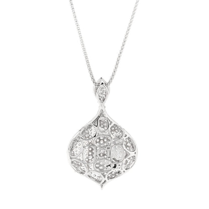 Parker & West by FASHIONPHILE 18K White Gold Diamond Pave Drop Pendant Adjustable Necklace 5 of 5