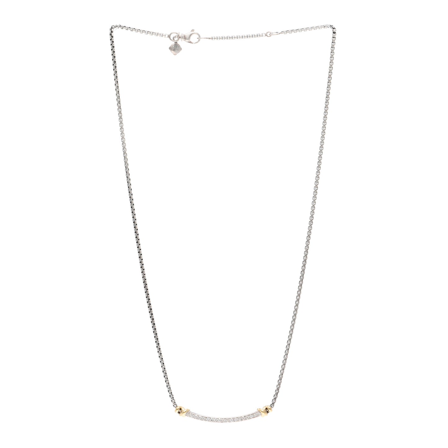 Sterling Silver 18K Yellow Gold Diamond Petite Helena Wrap Station Necklace