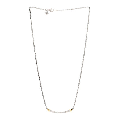 David Yurman Sterling Silver 18K Yellow Gold Diamond Petite Helena Wrap Station Necklace 3 of 4