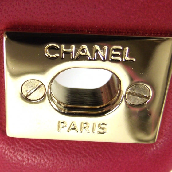 Chanel Lambskin Valentine Charms Medium Flap Raspberry Red 10P 11 of 12