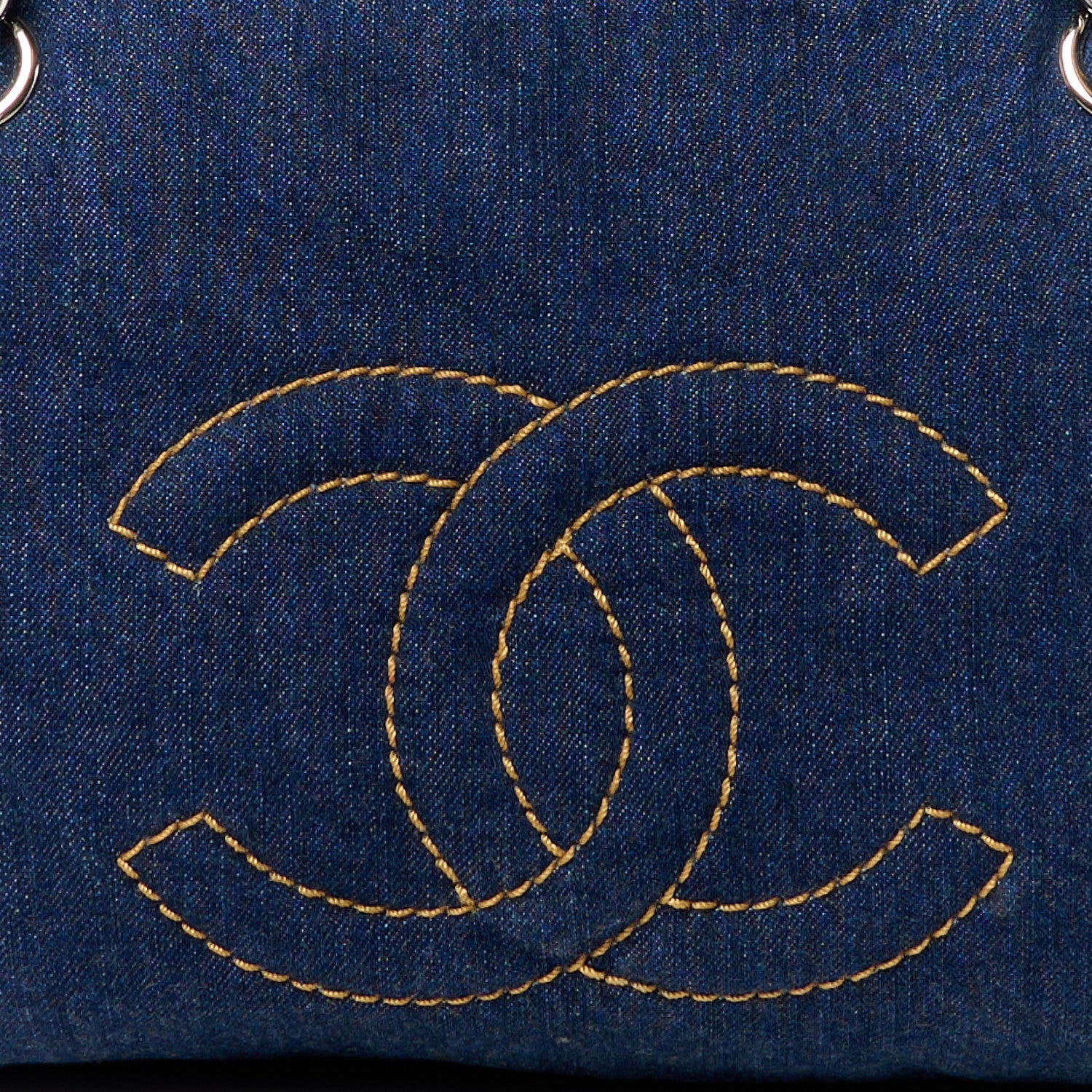 Chanel Denim Luxe Ligne Large Bowler Blue Blue 9 of 14