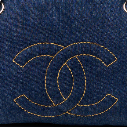 Chanel Denim Luxe Ligne Large Bowler Blue Blue 9 of 14