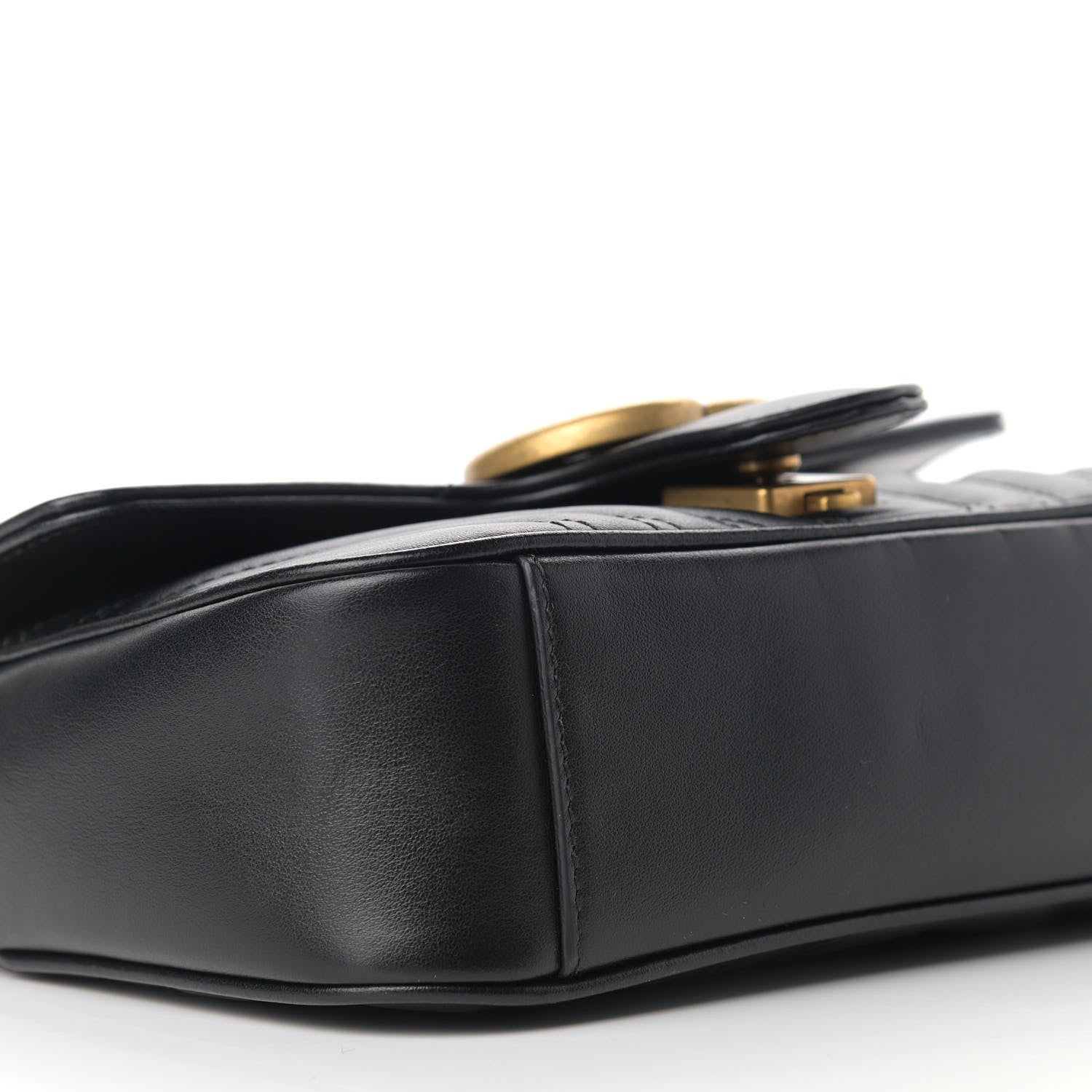 Gucci Calfskin Matelasse Mini GG Marmont Shoulder Bag Black 8 of 9