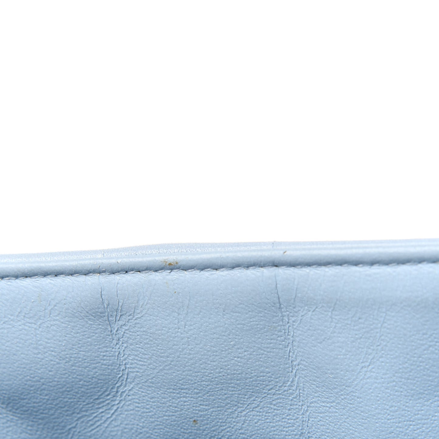 Lambskin East West Chocolate Bar Flap Light Blue