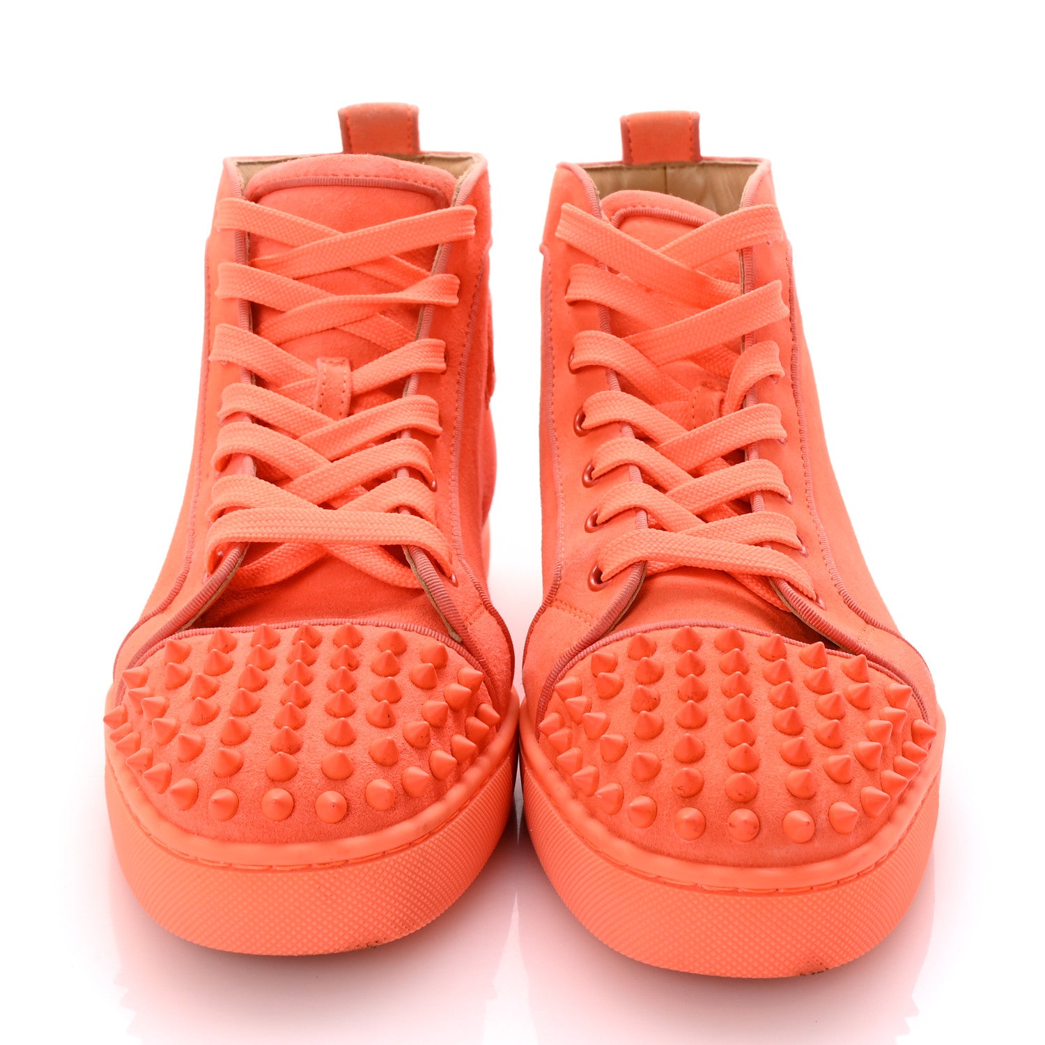 Christian Louboutin Veau Velours Mens Louis Orlato Flat Spikes Sneakers 42 Melon May 3 of 8