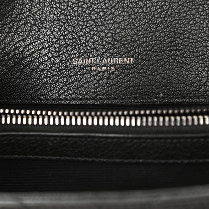Saint Laurent Sheepskin Matelasse Chevron Monogram Medium College Bag Black 6 of 9
