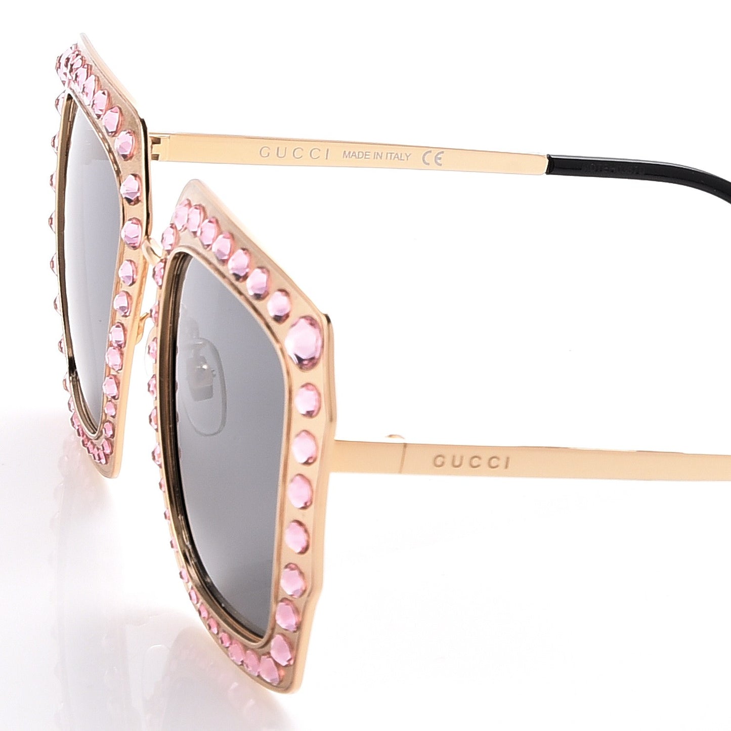 Metal Acetate Crystal Oversize GG0115S Sunglasses Rose Gold