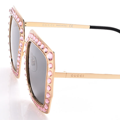Gucci Metal Acetate Crystal Oversize GG0115S Sunglasses Rose Gold 5 of 8