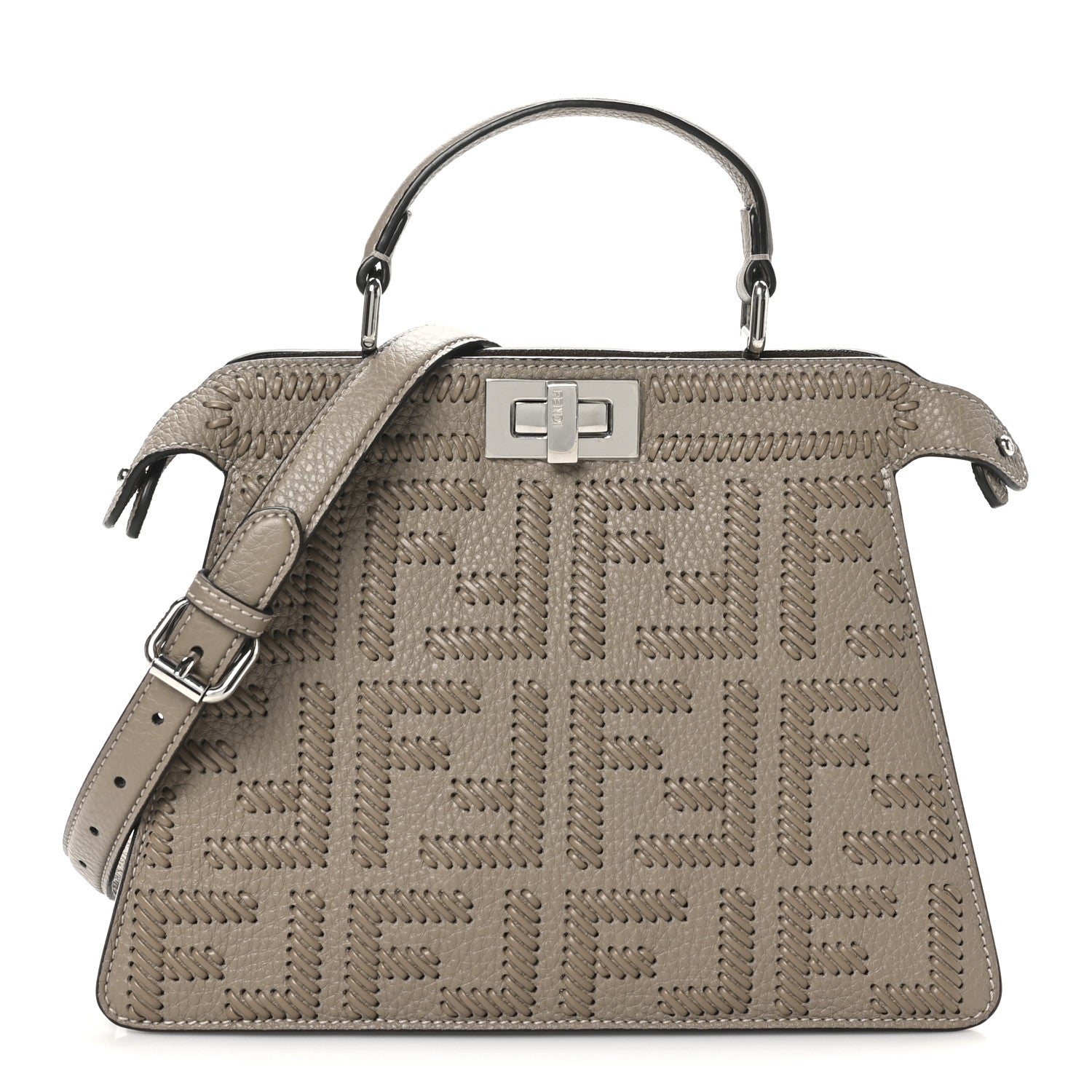Fendi Cuoio Romano Nappa Intreccio FF Small Peekaboo I SEE U Corda 1 of 10