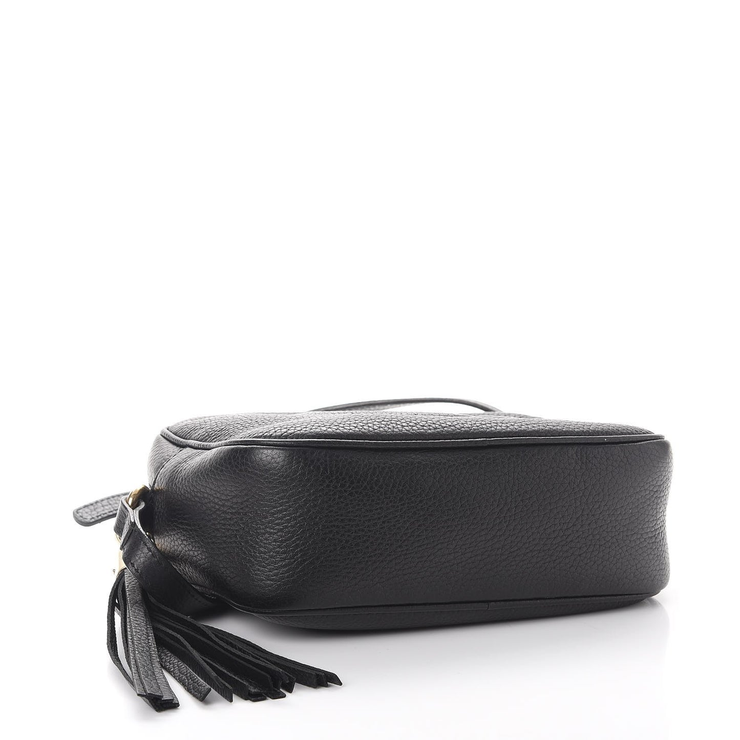 Pebbled Calfskin Small Soho Disco Bag Black