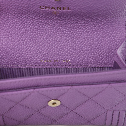 Chanel Caviar Quilted Boy Flap Card Holder Purple 7 of 8