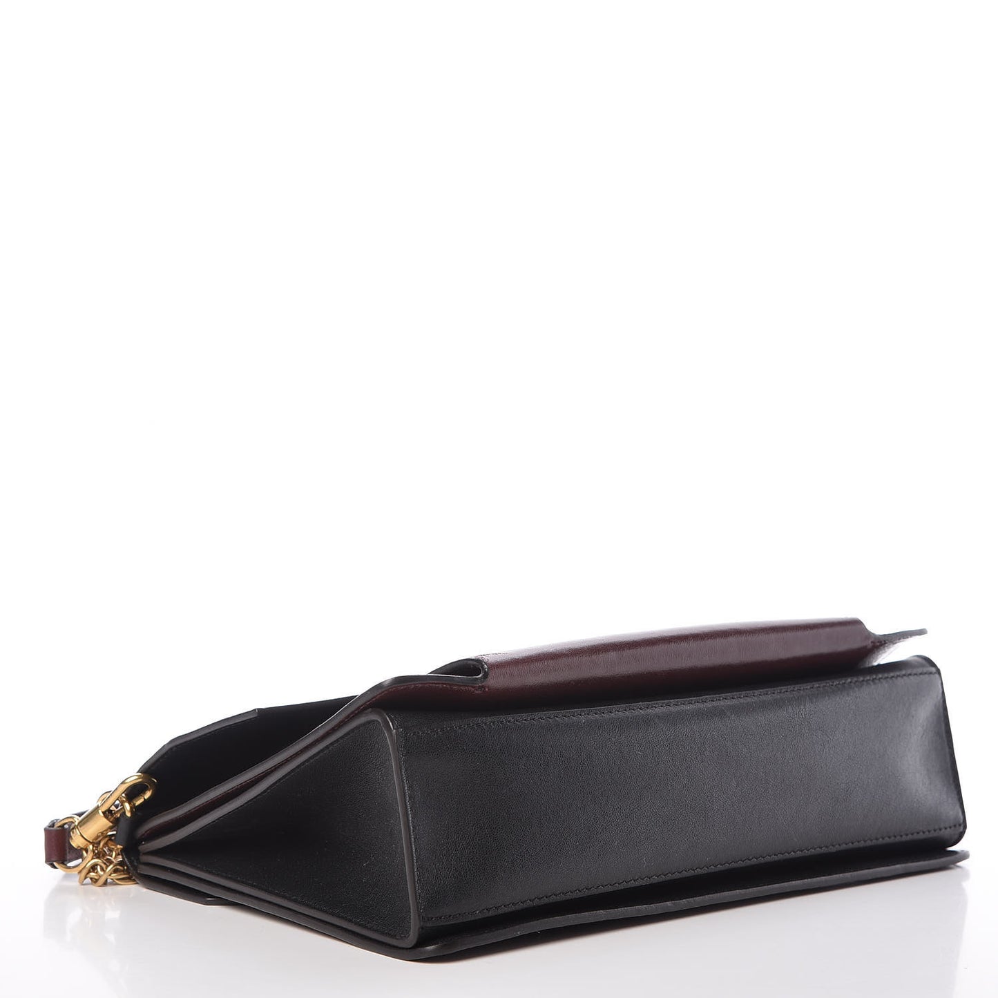 Crinkled Patent Calfskin Medium GV3 Flap Black Burgundy