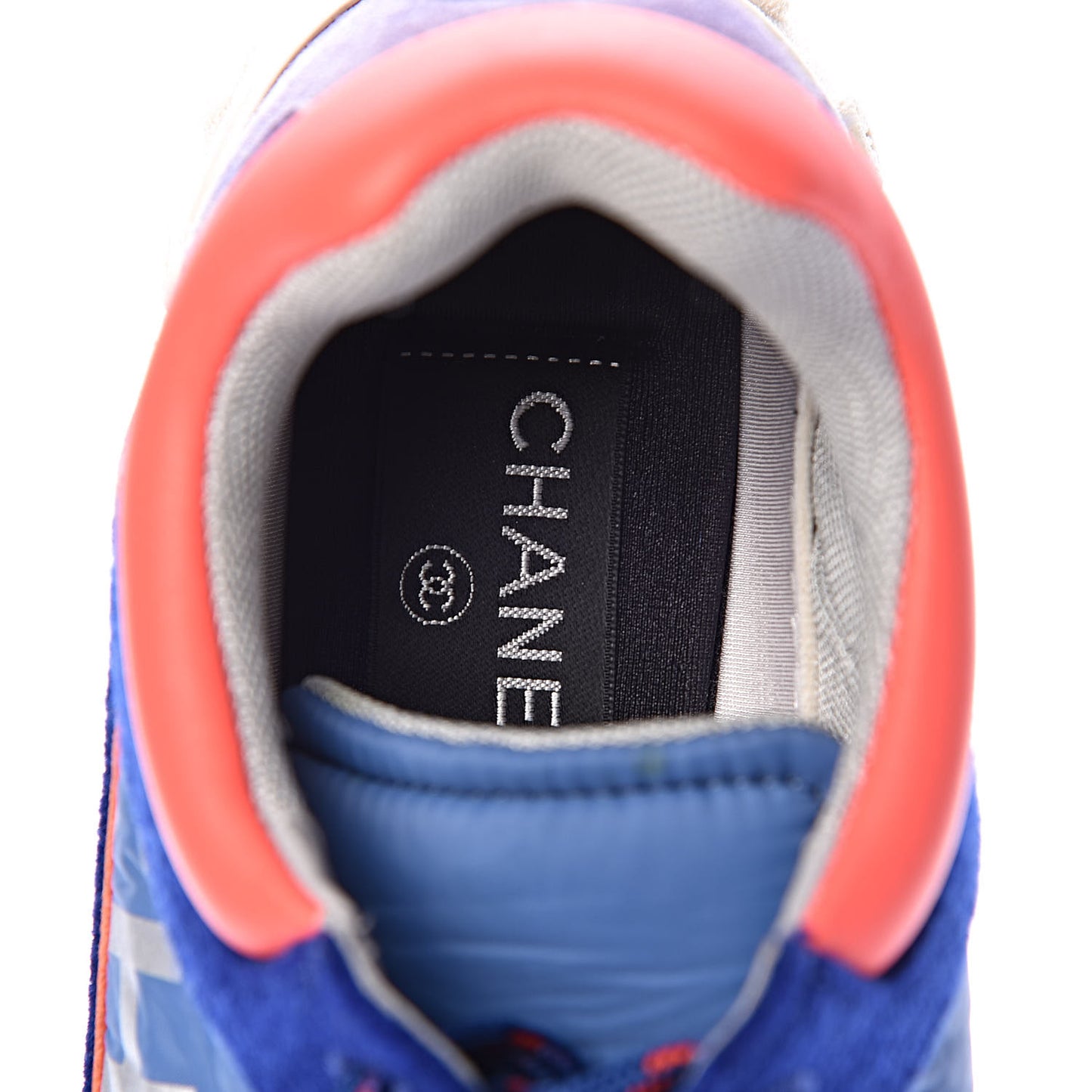 Wool Nylon Lambskin Suede Calfskin Womens Logo Sneakers 36 Blue Coral