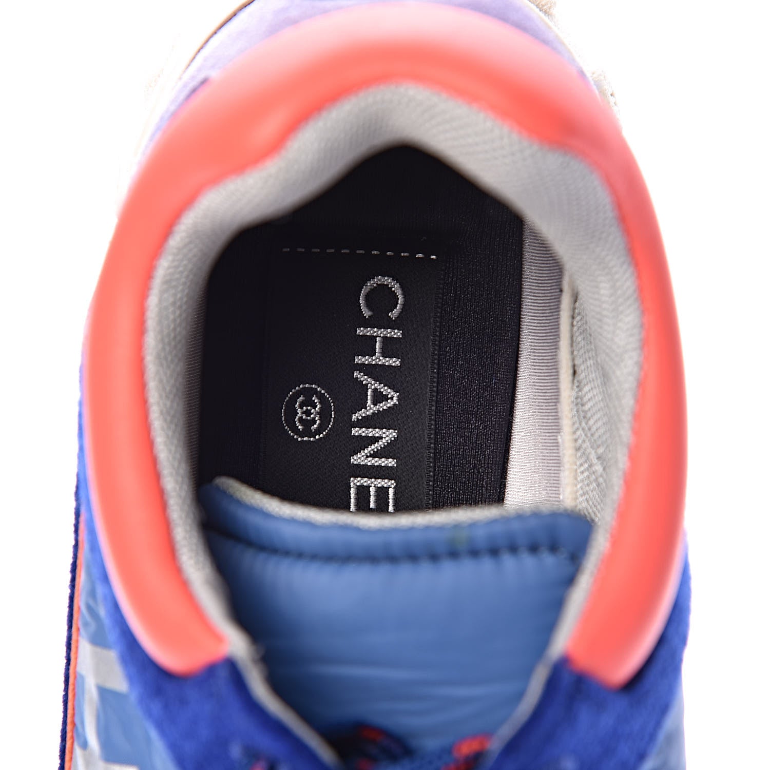 Chanel Wool Nylon Lambskin Suede Calfskin Womens Logo Sneakers 36 Blue Coral 7 of 8