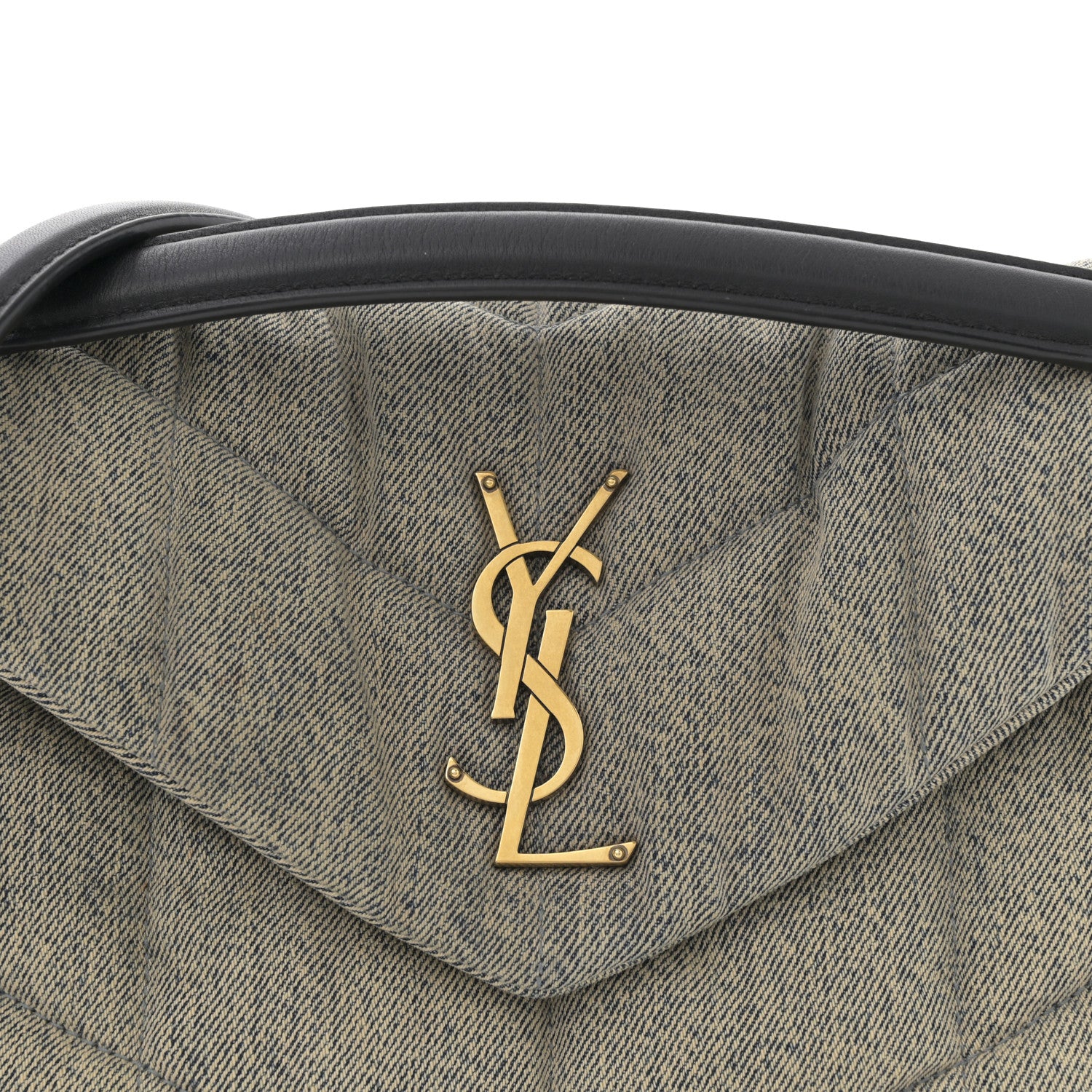 Saint Laurent Denim Quilted Small Loulou Puffer Monogram Chain Satchel Azur 8 of 12