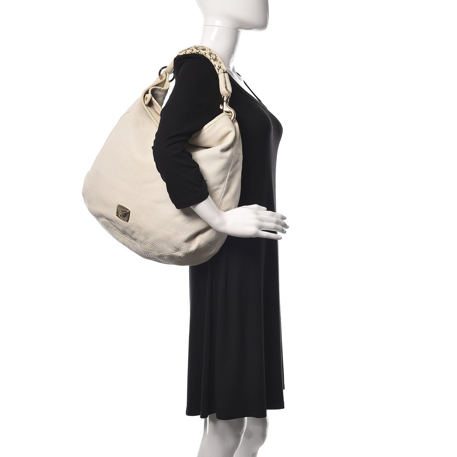 Jimmy Choo Snakeskin Sky Hobo Beige 2 of 11