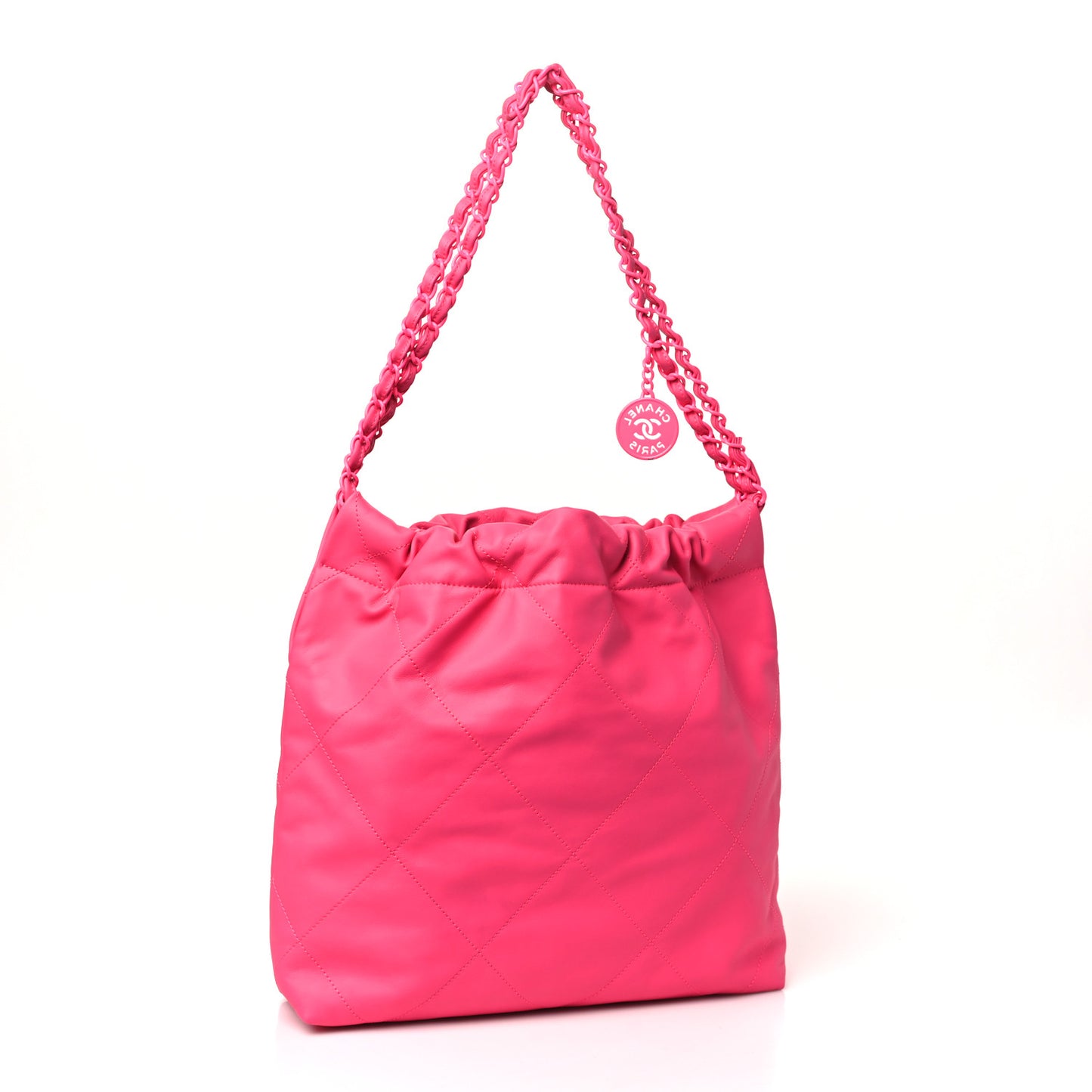 Matte Calfskin Quilted Monochrome Small Chanel 22 Fuchsia