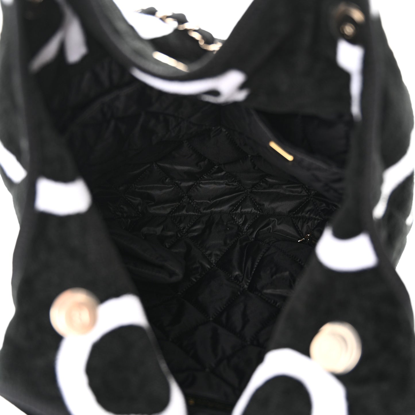 Terry Cotton Logo Beach Hobo Black White