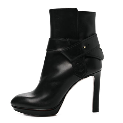 Louis Vuitton Calfskin Belted Platform Ankle Boots 36 Black 1 of 6