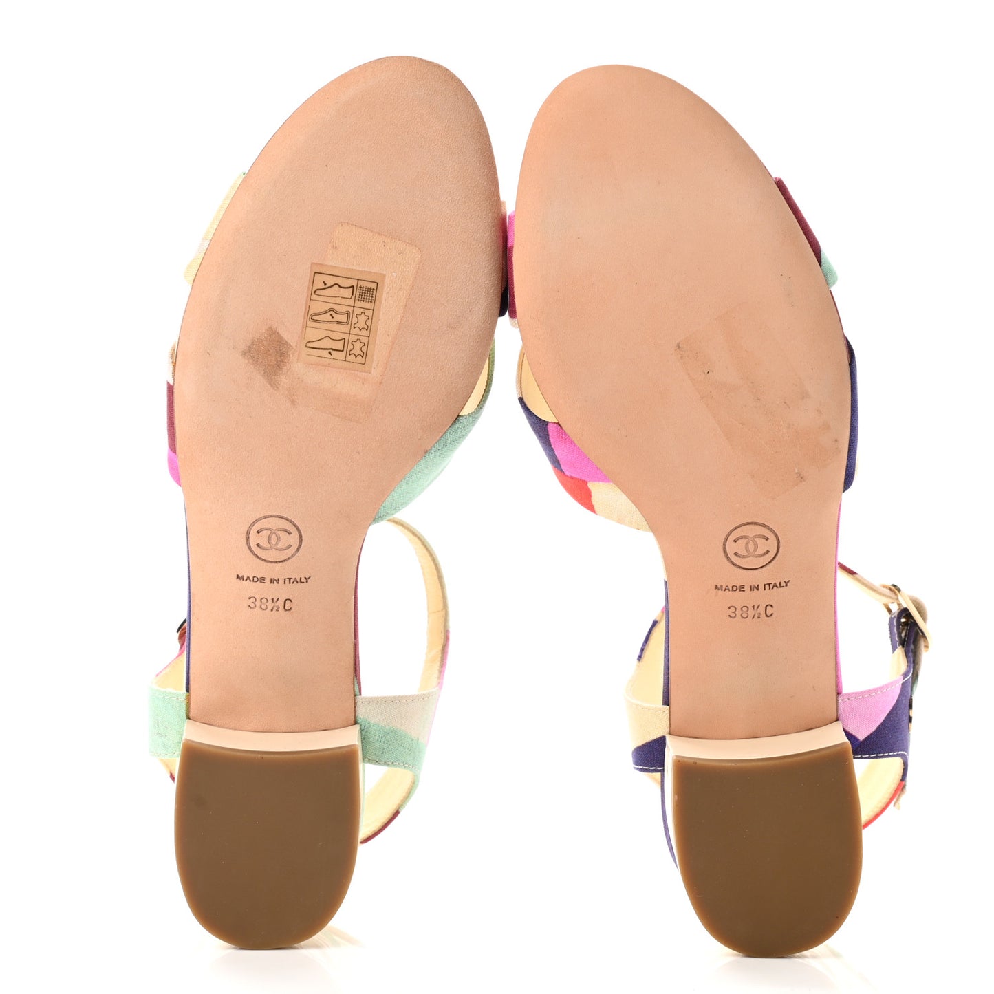 Fabric Camellia Embossed Sandals 38.5 Multicolor