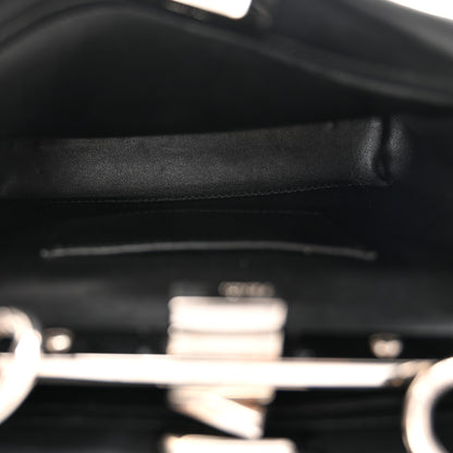 Fendi Nappa Lace Up Mini Peekaboo Iconic Satchel Black 5 of 11