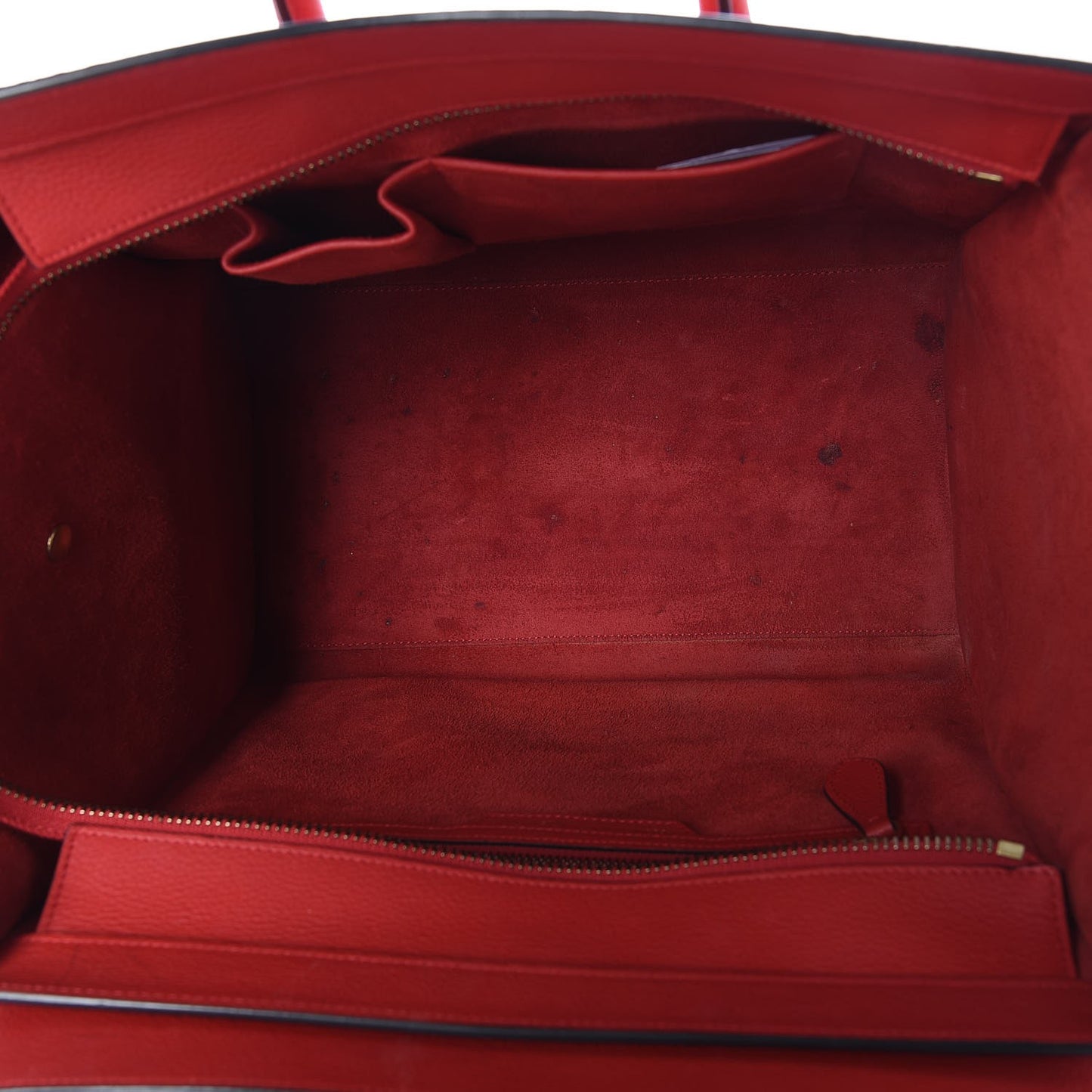 Drummed Calfskin Mini Luggage Coquelicot
