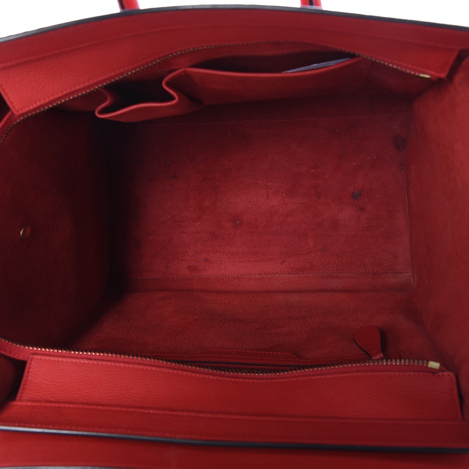 Celine Drummed Calfskin Mini Luggage Coquelicot 5 of 7