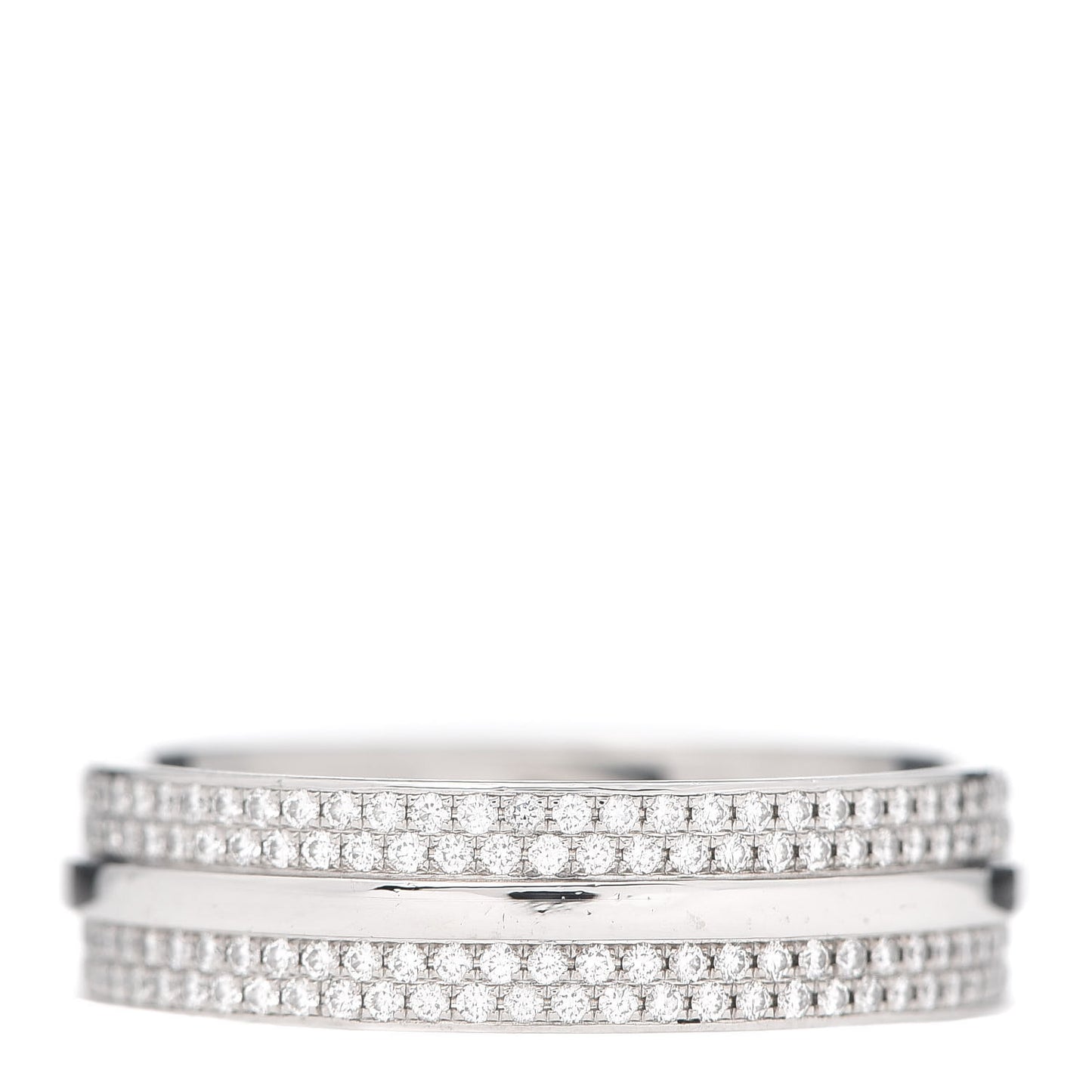 18K White Gold Diamond T Two Wide Ring 61 9.5