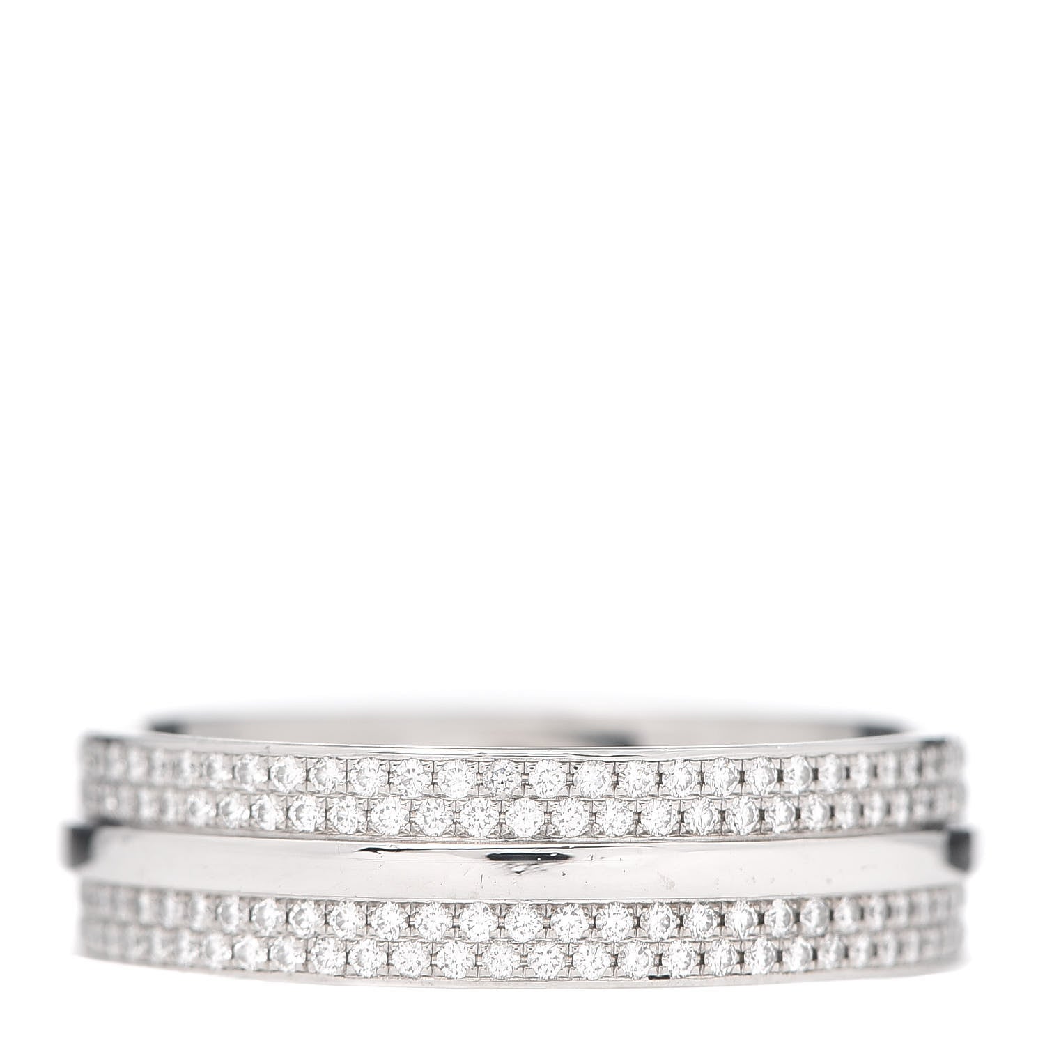 Tiffany 18K White Gold Diamond T Two Wide Ring 61 9.5 3 of 6