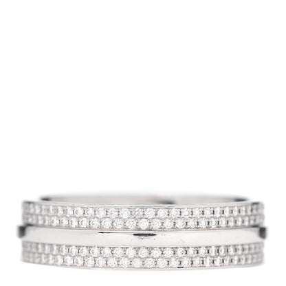 Tiffany 18K White Gold Diamond T Two Wide Ring 61 9.5 3 of 6
