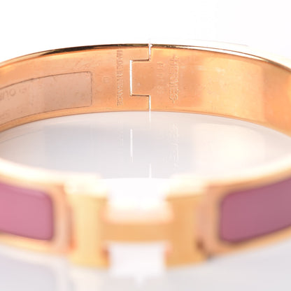Hermes Enamel Narrow Clic Clac H Bracelet PM Rose Velours 4 of 5