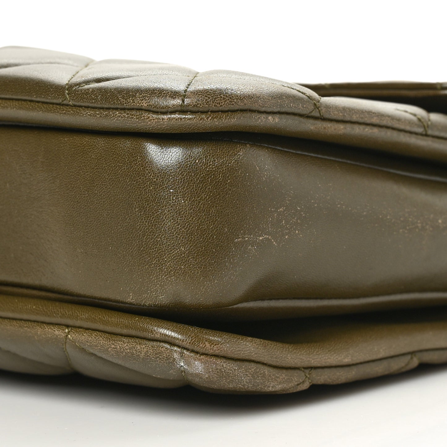 Lambskin Quilted Large Trendy CC Dual Handle Flap Bag Khaki