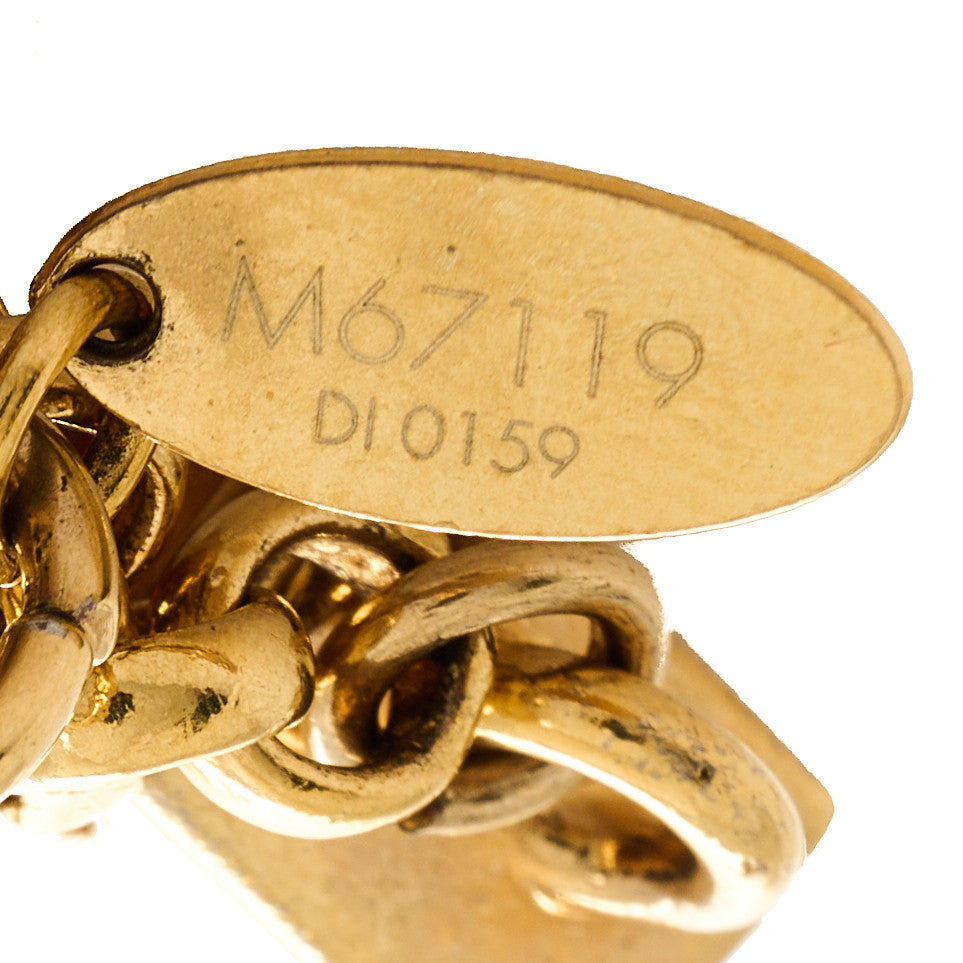 Louis Vuitton Metal Enamel Fleur De Monogram Bag Charm Dore 5 of 5