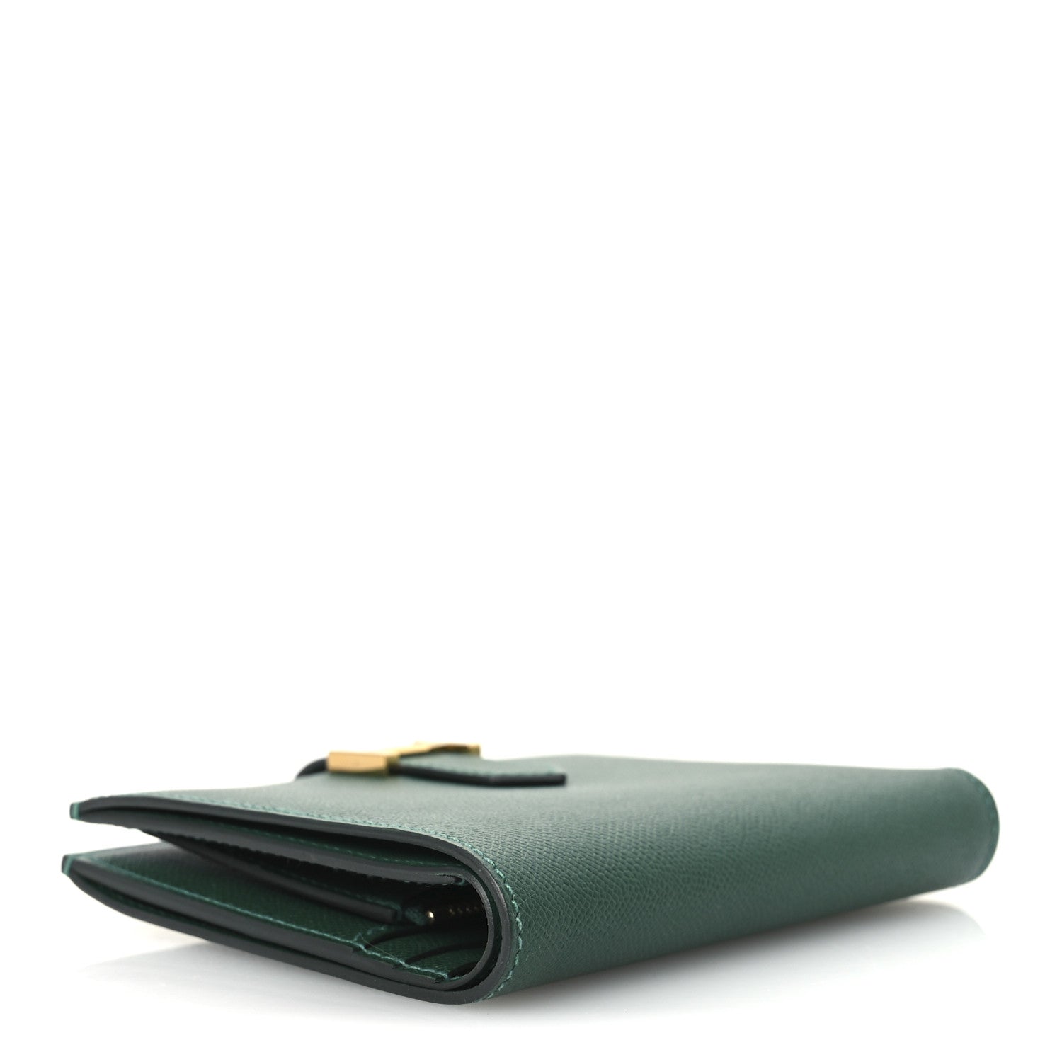 Hermes Madame Calfskin Bearn Compact Wallet Vert Moyen 4 of 9