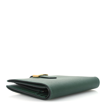 Hermes Madame Calfskin Bearn Compact Wallet Vert Moyen 4 of 9