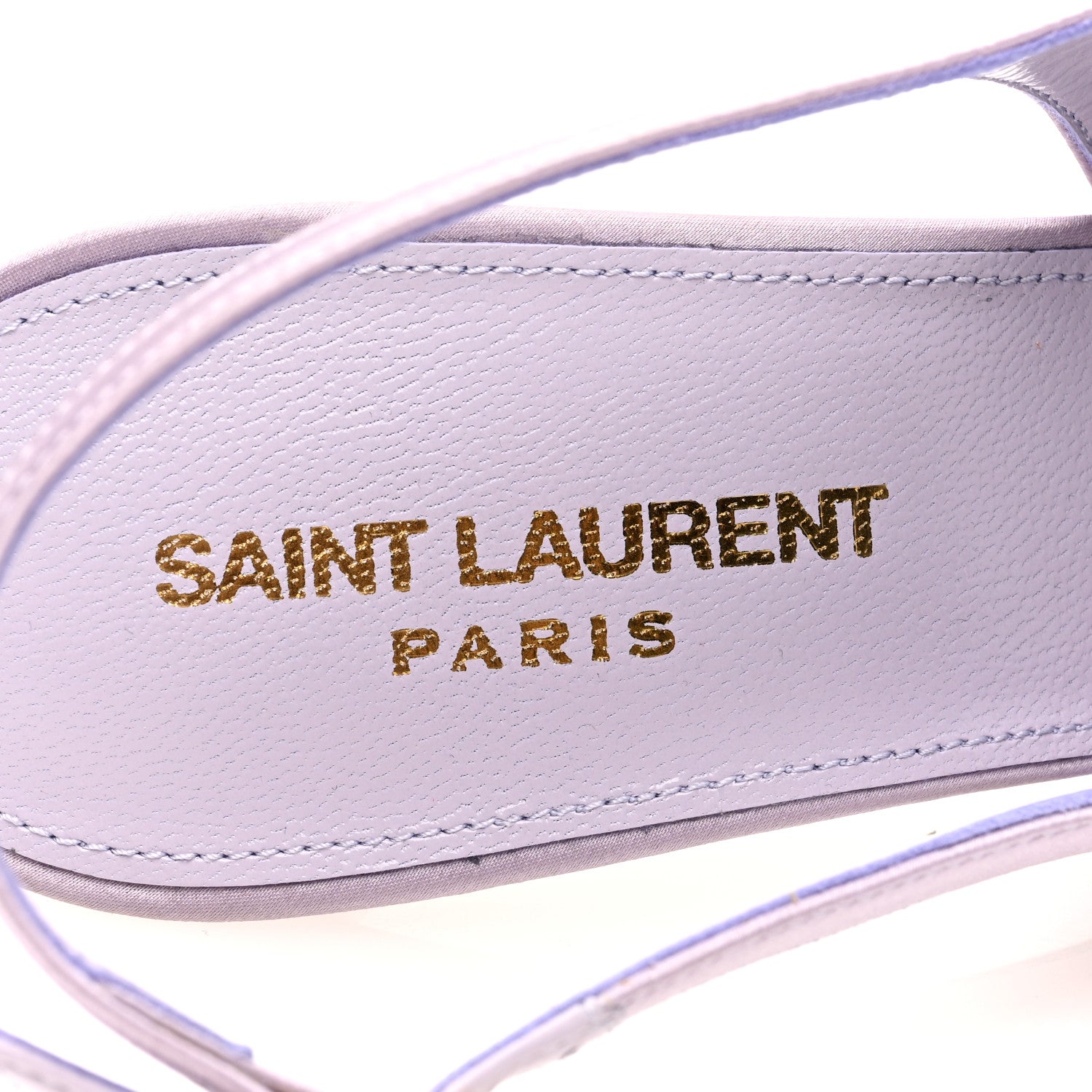 Saint Laurent Crepe Satin Mae Feathered Sandals 38 Poly Grey 8 of 8