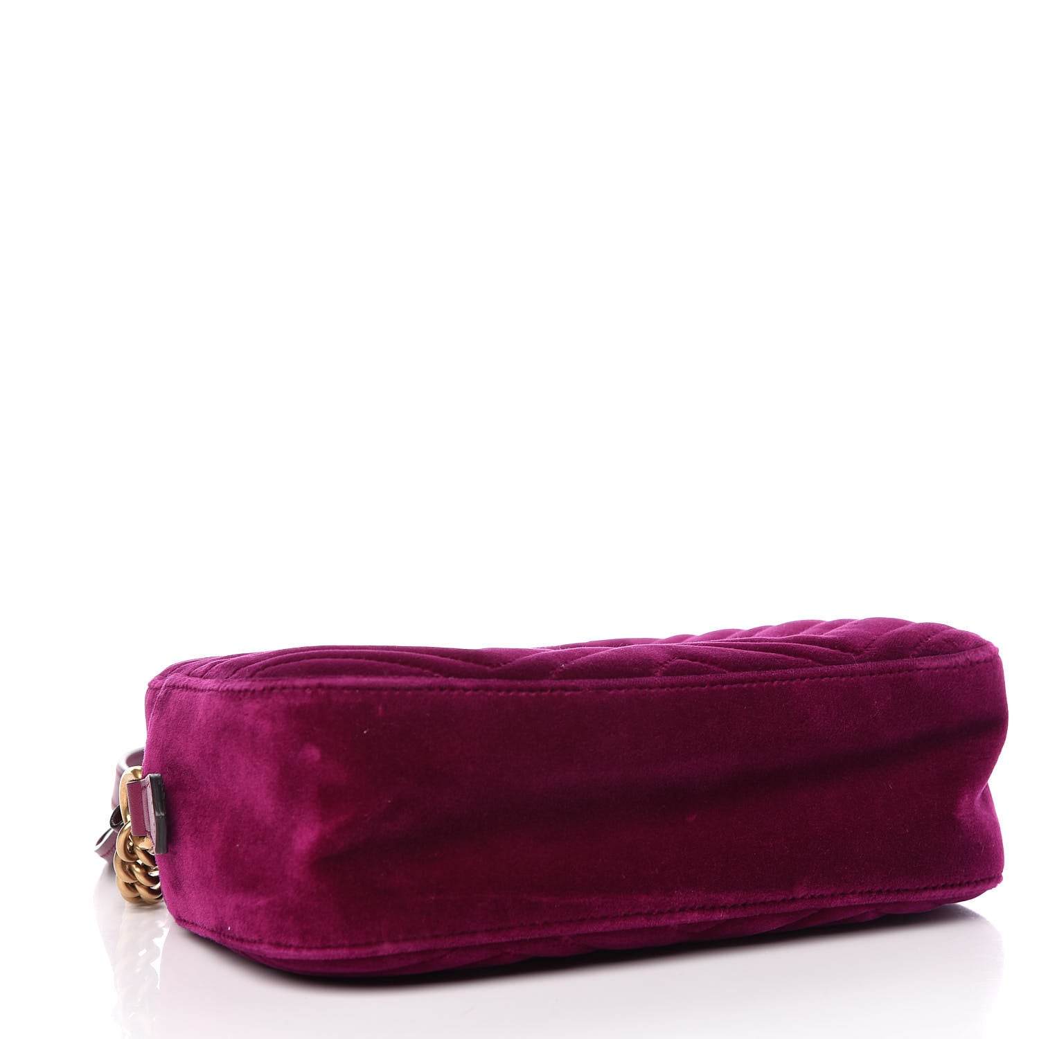 Gucci Velvet Matelasse Small GG Marmont Chain Shoulder Bag Fuchsia Violet Cyclamen 4 of 9