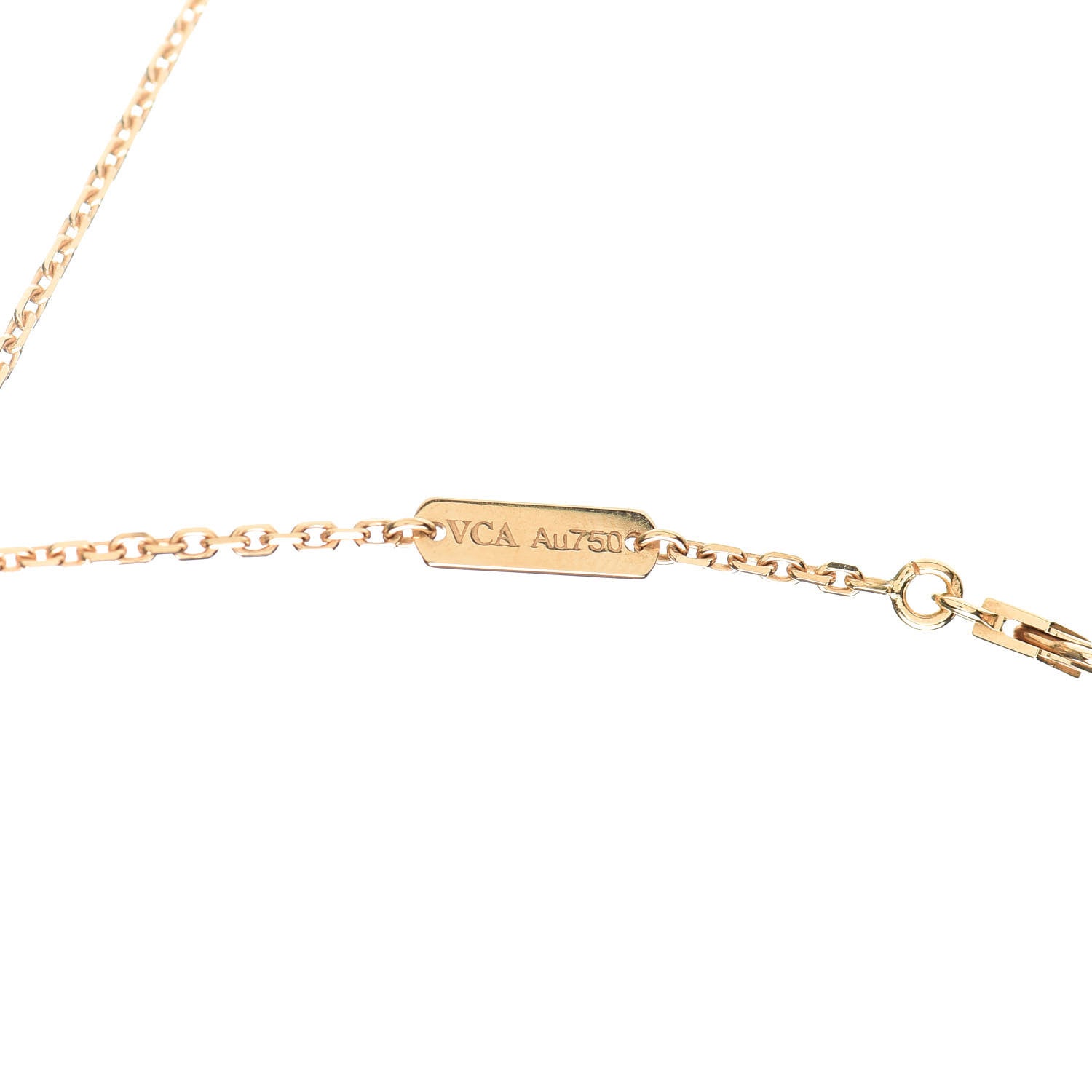 Van Cleef & Arpels 18K Yellow Gold Diamond Yellow Mother of Pearl Vintage Alhambra Pendant Necklace 7 of 9