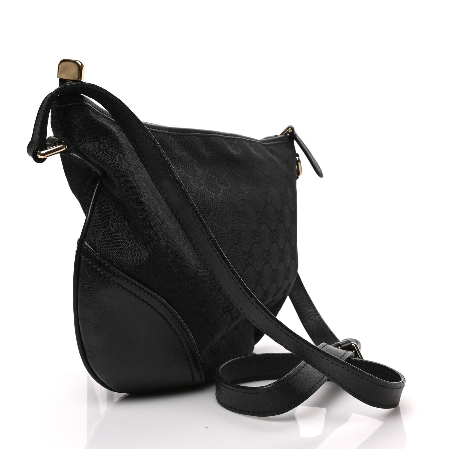 Gucci Monogram Medium New Britt Half Moon Hobo Black 3 of 9