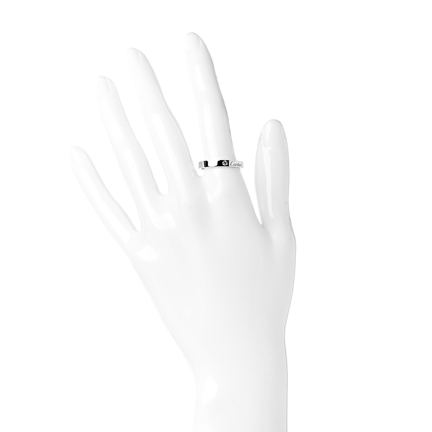 Cartier Platinum Diamond 3mm C De Wedding Band Ring 56 7.5 2 of 4