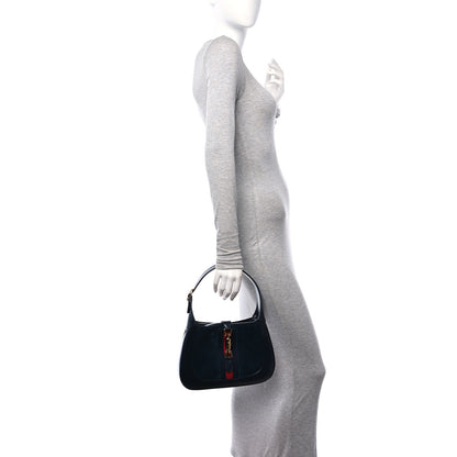 Gucci Suede Boarded Dyana Lux Calfskin Suede Small Jackie 1961 Hobo Navy 2 of 10
