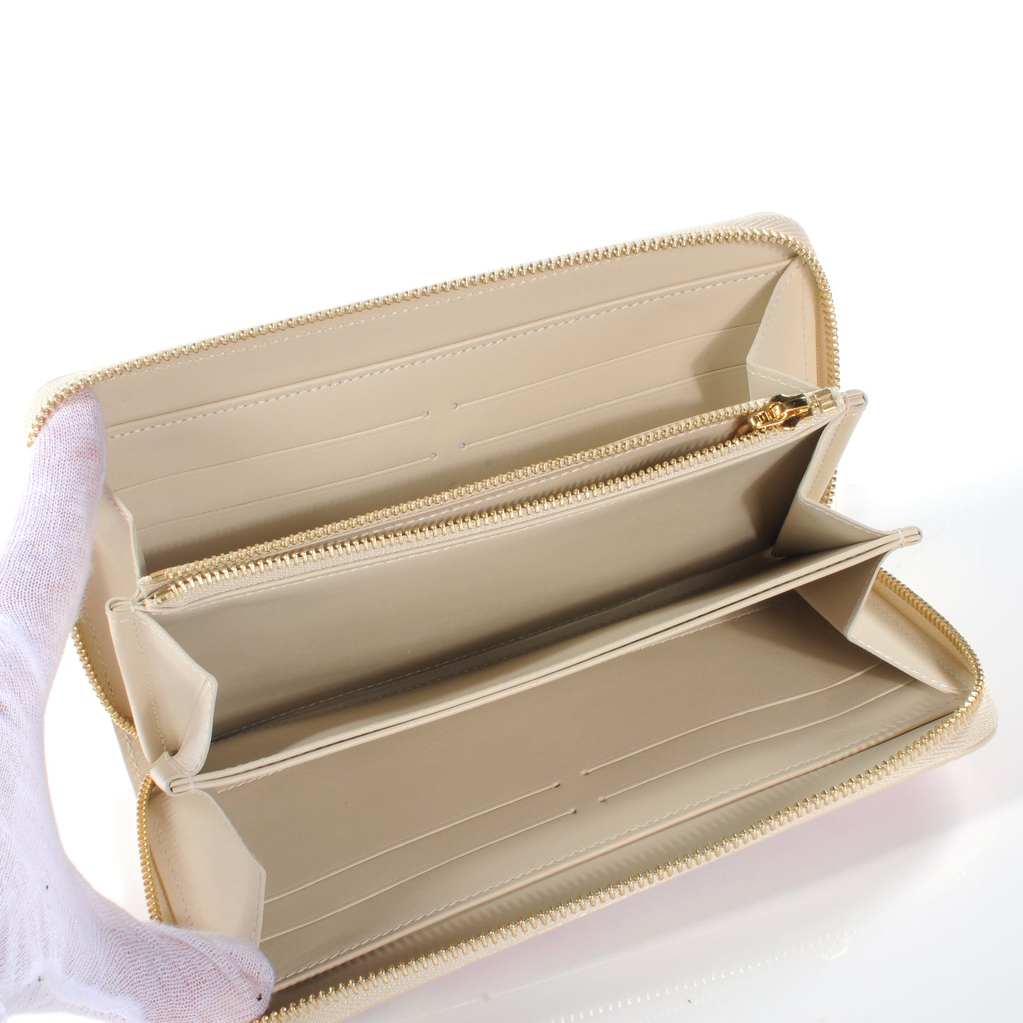 Vernis Leopard Zippy Wallet Blanc Corail